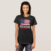 Retro American Boxing Apparel US Flag Boxer T-shirt (Voorkant volledig)