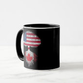 Retro American Canadian Flag Tree Roots Canada Mok (Voorkant links)