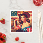 Retro American Cowgirl Pinup Servet (Insitu)
