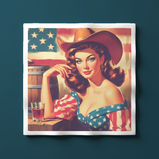 Retro American Cowgirl Pinup Servet
