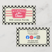 retro American diner 1960 1950s milkshake Visitekaartje (Voorkant / Achterkant)