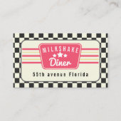 retro American diner 1960 1950s milkshake Visitekaartje (Voorkant)