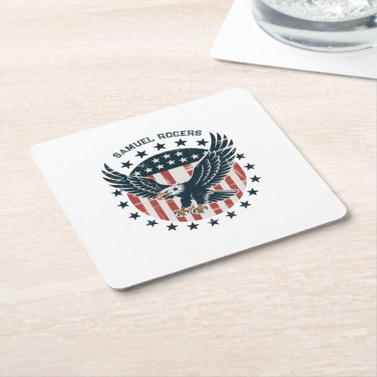 Retro American Eagle  Kartonnen Onderzetters (Schuin)