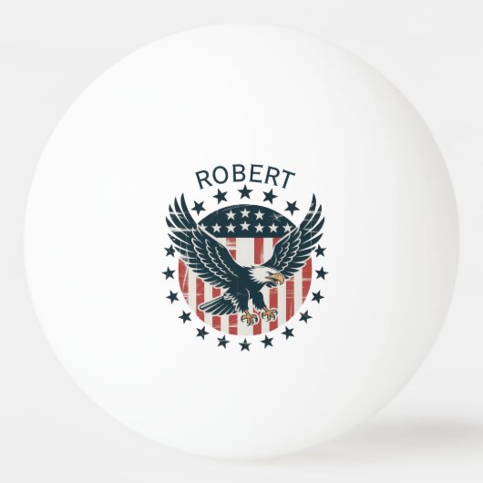 Retro American Eagle Monogram Pingpongbal (Achterkant)