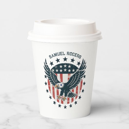 Retro American Eagle Papieren Bekers (Achterkant)