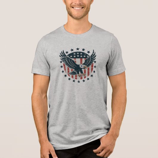 Retro American Eagle Tri-Blend Shirt (Voorkant)