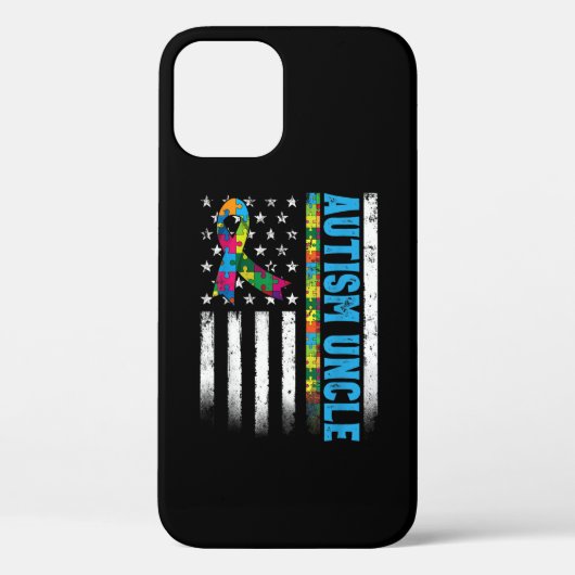 Retro American Flag Autism oom Awareness Case-Mate iPhone Case (Achterkant)