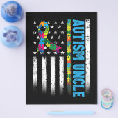 Retro American Flag Autism oom Awareness Flyer (Enkel)