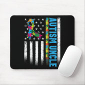 Retro American Flag Autism oom Awareness Muismat (Met muis)