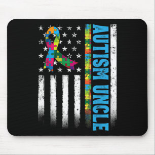 Retro American Flag Autism oom Awareness Muismat