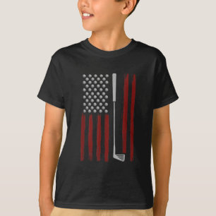 Retro American Flag Golf Gift for Golfer Funny Gol T-shirt
