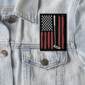 Retro American Flag Golf Golfer Funny Golf Club Button (Insitu)