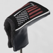 Retro American Flag Golf Golfer Funny Golf Club  Golfheadcover (3/4 voorkant)