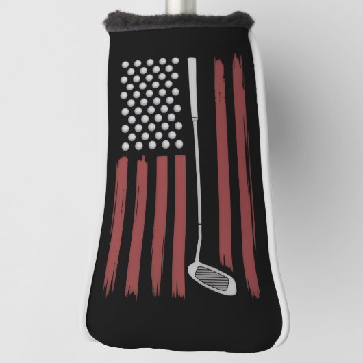 Retro American Flag Golf Golfer Funny Golf Club  Golfheadcover (Draai 90)