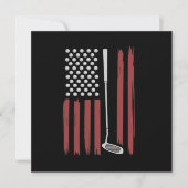 Retro American Flag Golf Golfer Funny Golf Club Kaart (Voorkant)