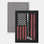Retro American Flag Golf Golfer Funny Golf Club Magneet (Voorkant / Achterkant)