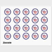 Retro American Flag Independence Day 4 juli Clas Ronde Sticker (Vel)