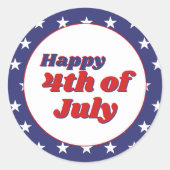 Retro American Flag Independence Day 4 juli Clas Ronde Sticker (Voorkant)