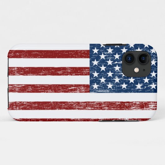 Retro American Flag iPhone Case (Achterkant (horizontaal))