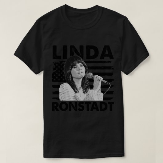 Retro American Flag Linda Ronstadt Music Gift Esse T-shirt (Design voorkant)