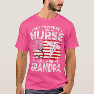 Retro American Flag Mijn favoriete verpleegster no T-shirt