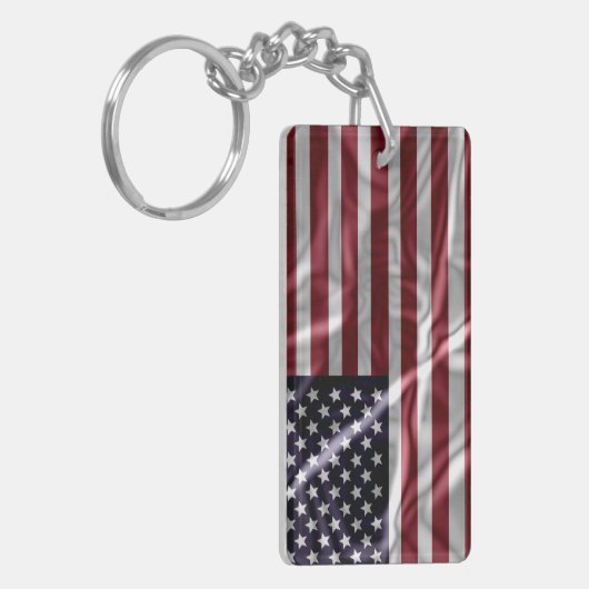 Retro American Flag Sleutelhanger (Voorkant Links)