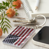Retro American Flag Sleutelhanger (Voorkant Rechts)