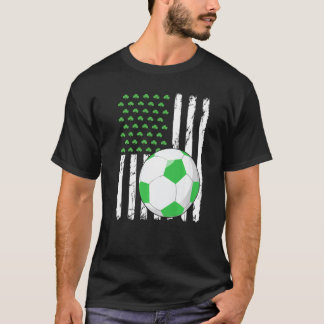Retro American Flag Soccer Sport St. Patrick S Day T-shirt