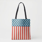 Retro American Flag Stars en Stripes Tote Bag (Voorkant)