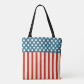 Retro American Flag Stars en Stripes Tote Bag (Achterkant)