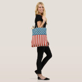 Retro American Flag Stars en Stripes Tote Bag (Op model)