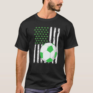 Retro American Flag Voetbal Sport St. Patrick S Da T-shirt