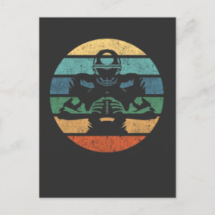 Retro American Football Player Sports Love Briefkaart