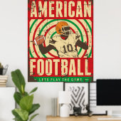 Retro American Football Poster (Thuiskantoor)