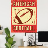 Retro American Football Poster (Thuiskantoor)