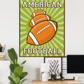 Retro American Football Poster (Thuiskantoor)