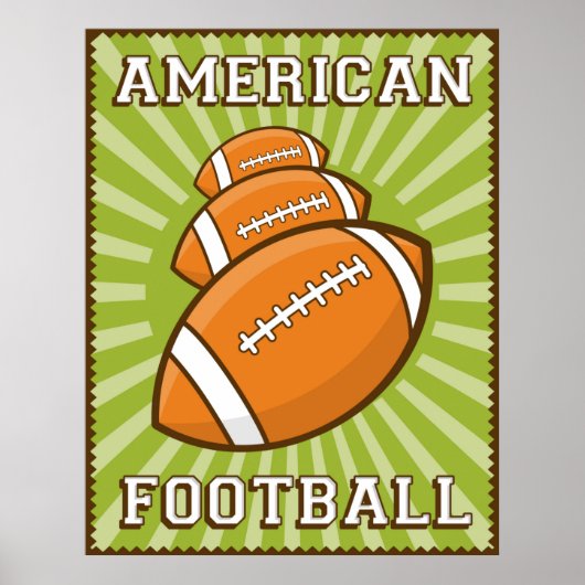 Retro American Football Poster (Voorkant)