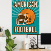 Retro American Football Poster (Thuiskantoor)