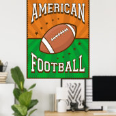 Retro American Football Poster (Thuiskantoor)