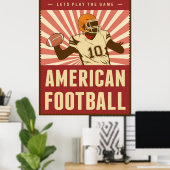 Retro American Football Poster (Thuiskantoor)