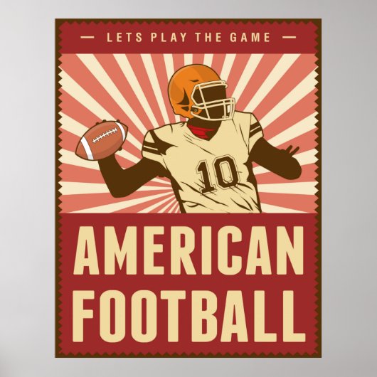 Retro American Football Poster (Voorkant)