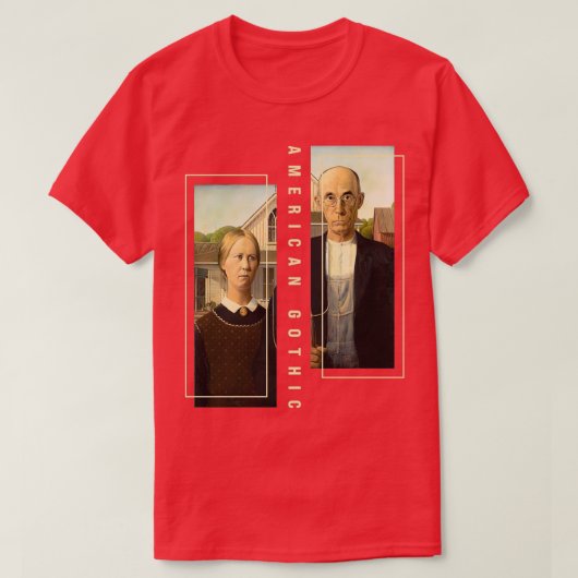 Retro American Gothic T-shirt (Design voorkant)