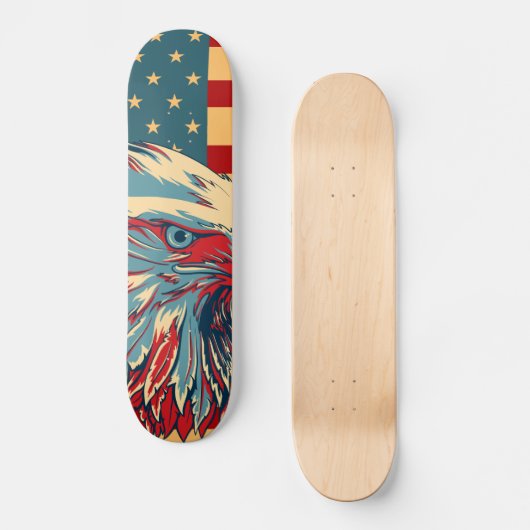 Retro American Pariotic Eagle Flag Skateboard (Voorkant)