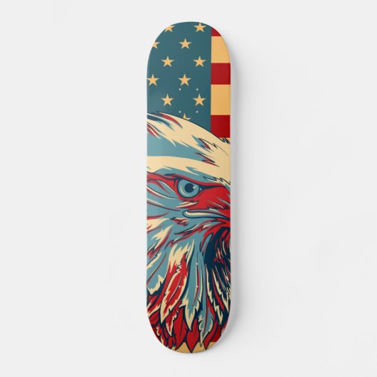 Retro American Pariotic Eagle Flag Skateboard (Voorkant)