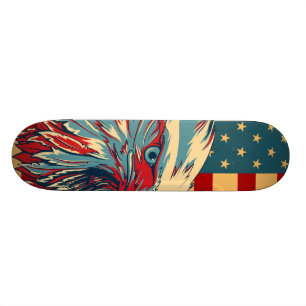 Retro American Pariotic Eagle Flag Skateboard