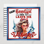 Retro American Pinup_ Het is een mooie dag Feestdagenkaart (Voorkant / Achterkant)