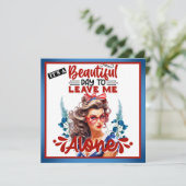 Retro American Pinup_ Het is een mooie dag Feestdagenkaart (Staand voorkant)