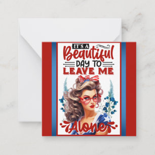 Retro American Pinup_ Het is een mooie dag Notitiekaartje