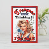 Retro American Pinup_ Ik zei het net Bedankkaart (Staand voorkant)
