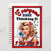 Retro American Pinup_ Ik zei het net Bedankkaart (Voorkant / Achterkant)